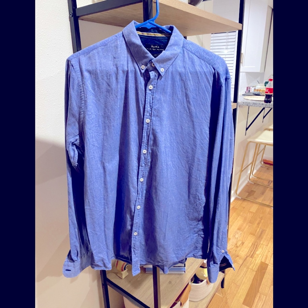 Zara Light Blue Button up Shirt